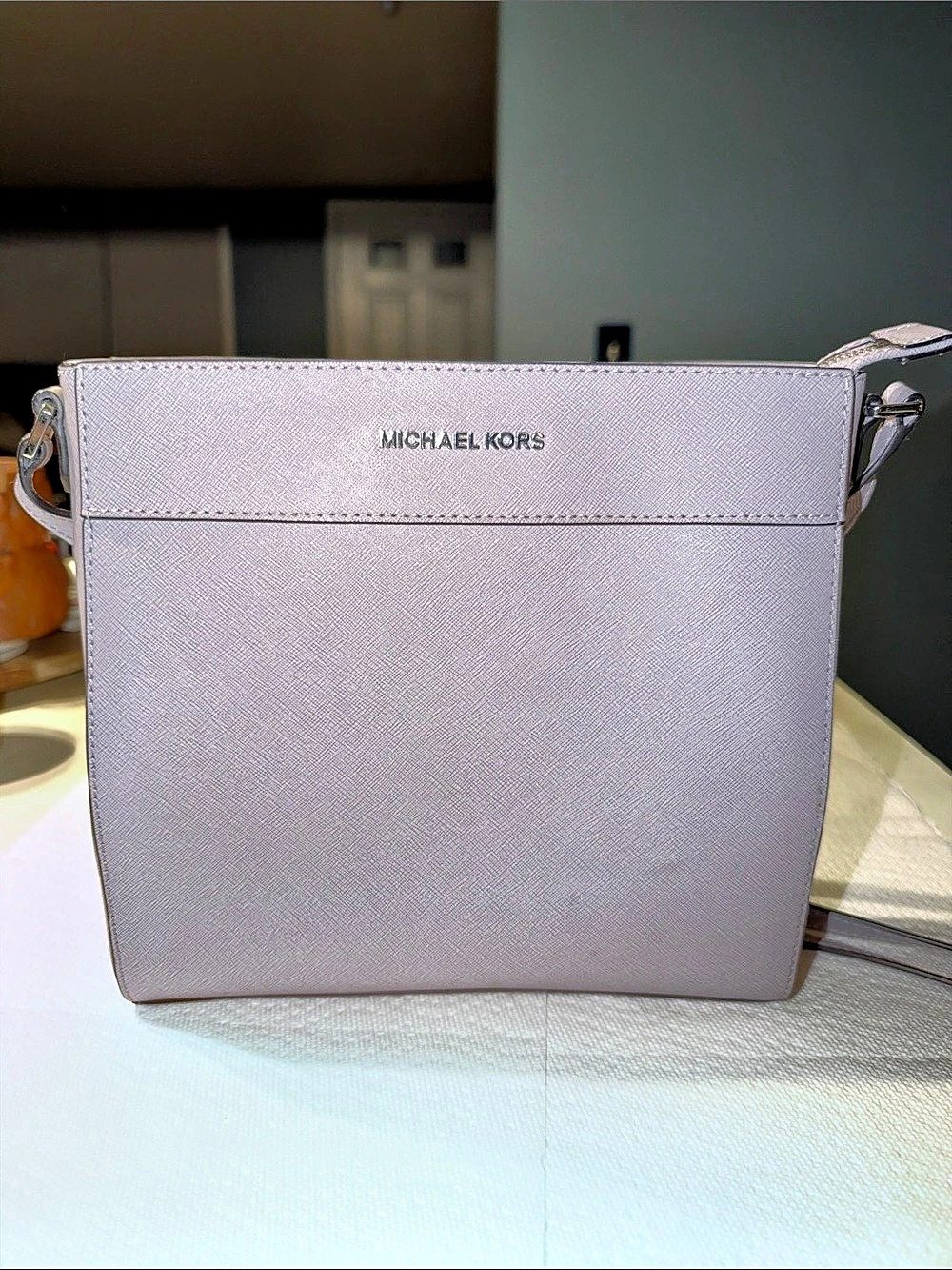 Michael Kors Jet Set Travel Saffiano Leather Crossbody in Purple